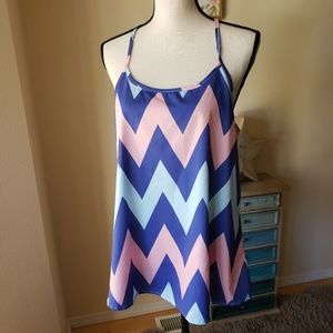 Beautiful blue & pink racerback tank
